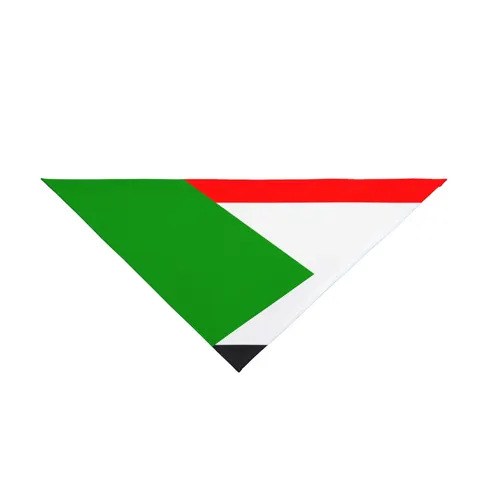 Sudan Red White Black Triangle Pet Bandana — front view