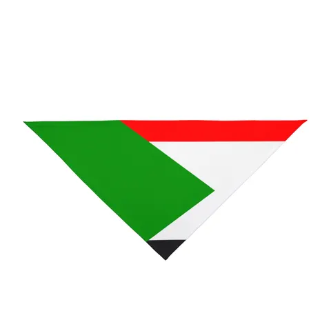 Sudan Red White Black Triangle Pet Bandana — front view