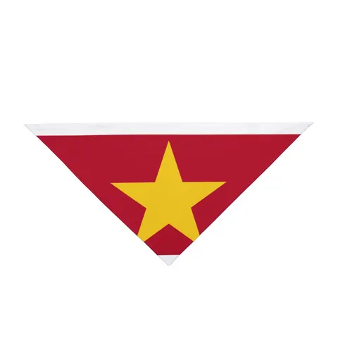 Suriname Red Green White Star Pet Bandana — front view