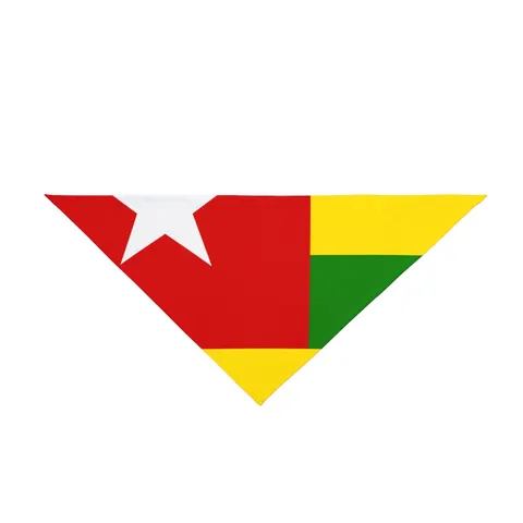 Togo Green Yellow Stripes Pet Bandana — front view