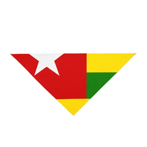 Togo Green Yellow Stripes Pet Bandana — front view