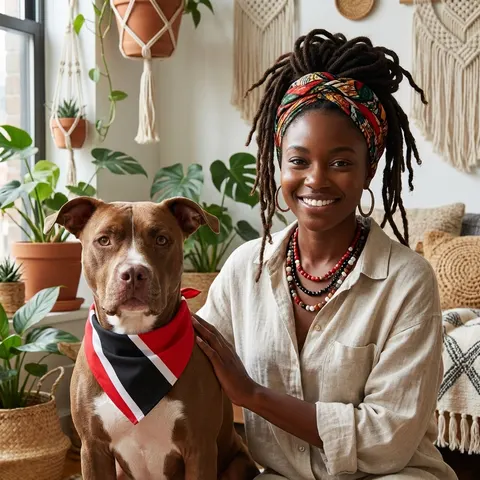 Trinidad & Tobago Diagonal Stripe Pet Bandana
