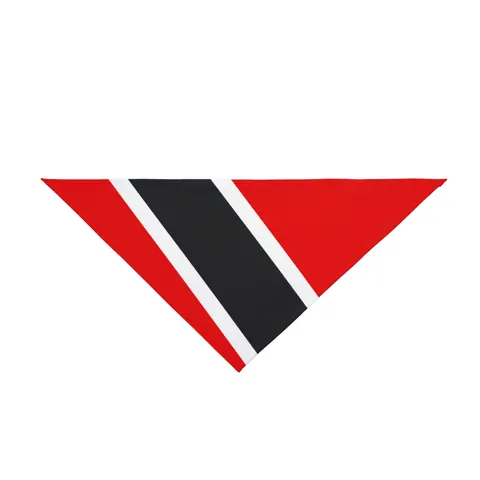 Trinidad & Tobago Diagonal Stripe Pet Bandana — front view