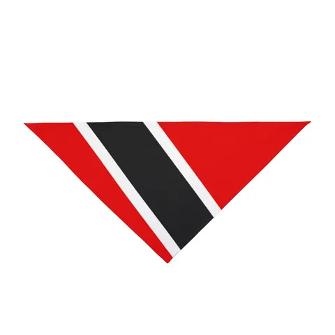 Trinidad & Tobago Diagonal Stripe Pet Bandana — front view