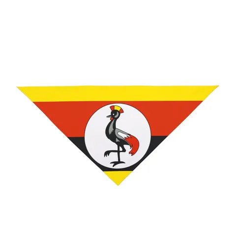 Uganda Black Yellow Red Bands Pet Bandana — front view