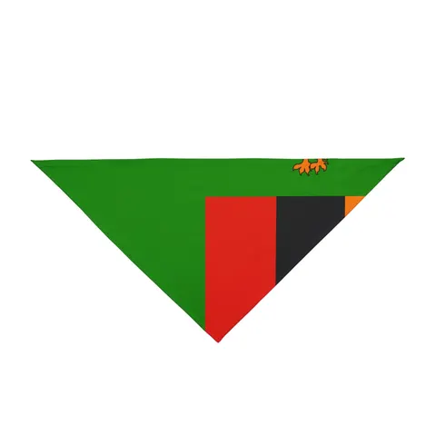 Zambia Green Field & Orange Eagle Pet Bandana — front view