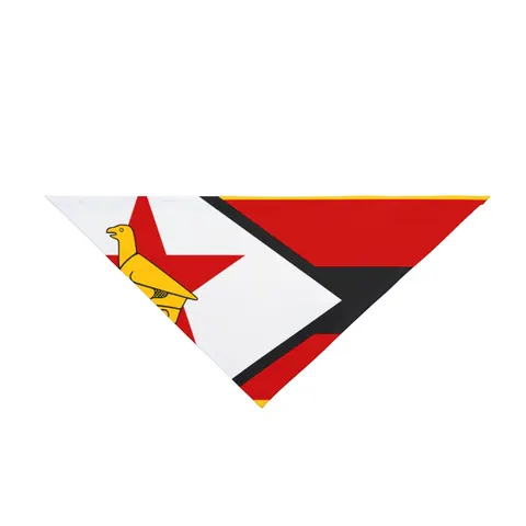 Zimbabwe Stripes & Triangle Pet Bandana — front view