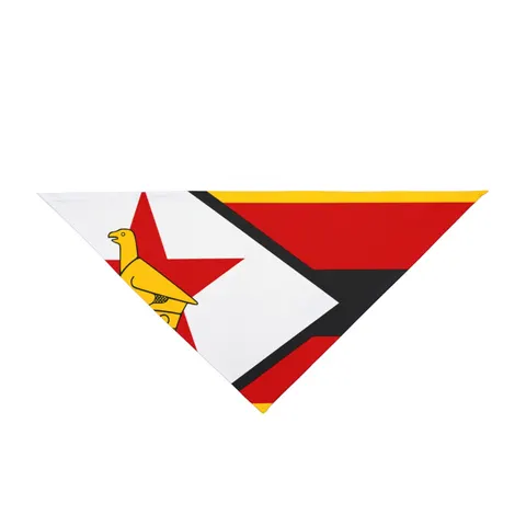 Zimbabwe Stripes & Triangle Pet Bandana — front view