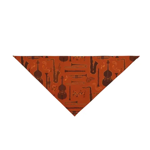 Harlem Jazz Silhouettes Pet Bandana — front view