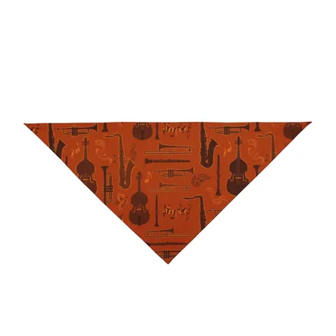 Harlem Jazz Silhouettes Pet Bandana — front view