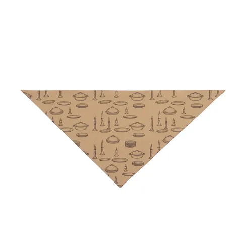 Holiday Family Dinner Icons Pet Bandana — front view