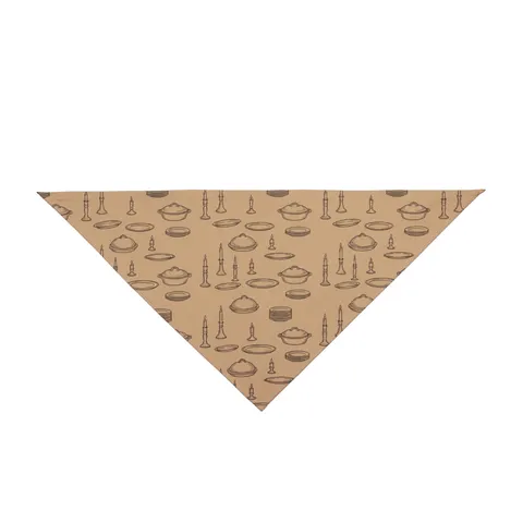 Holiday Family Dinner Icons Pet Bandana — front view