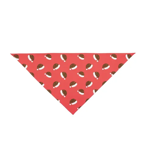 Holiday Brown Santa Hat Icons Pet Bandana — front view