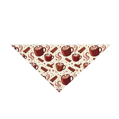 Holiday Hot Cocoa & Marshmallows Pet Bandana — front view
