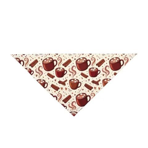 Holiday Hot Cocoa & Marshmallows Pet Bandana — front view