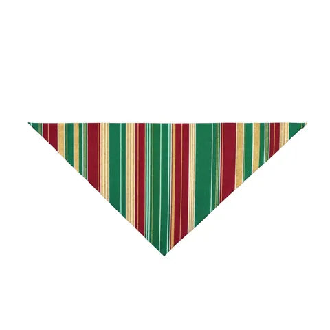 Holiday Gift Wrap Stripes Pet Bandana — front view