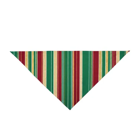 Holiday Gift Wrap Stripes Pet Bandana — front view