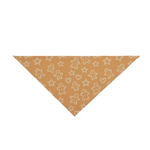 Holiday Gingerbread Cookie Pattern Pet Bandana — front view
