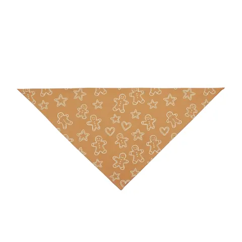 Holiday Gingerbread Cookie Pattern Pet Bandana — front view