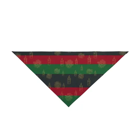 Holiday Kwanzaa Karamu Colors Pet Bandana — front view