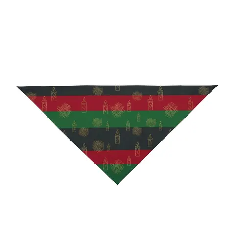 Holiday Kwanzaa Karamu Colors Pet Bandana — front view