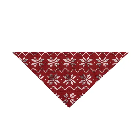 Holiday Red & White Knit Pet Bandana — front view