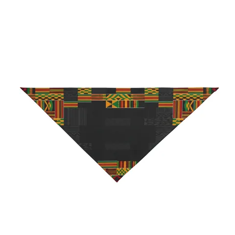 Holiday Kwanzaa Kente Border Pet Bandana — front view