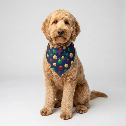Holiday Glass Ornament Scatter Pet Bandana