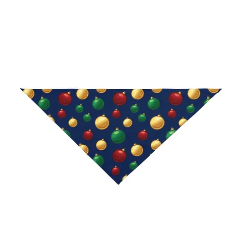Holiday Glass Ornament Scatter Pet Bandana — front view