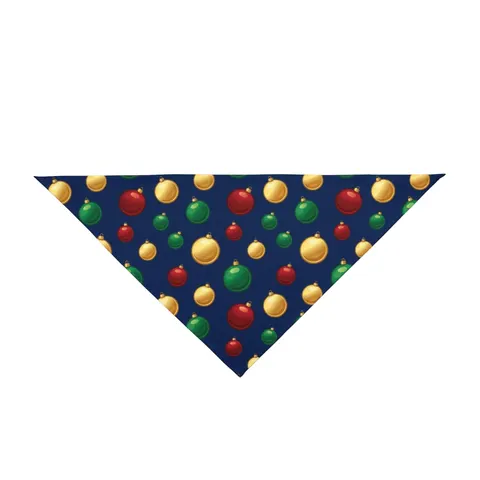 Holiday Glass Ornament Scatter Pet Bandana — front view