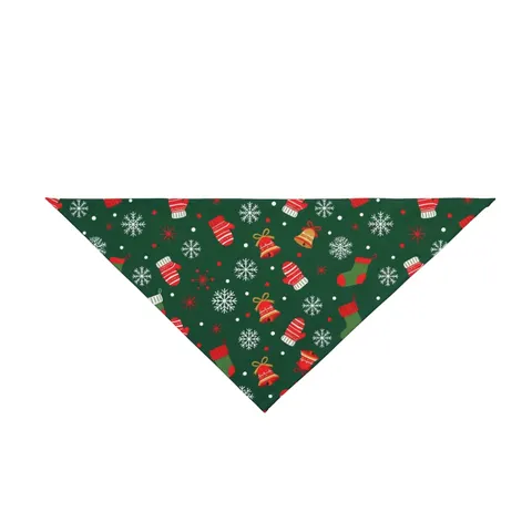Holiday Ugly Sweater Icons Pet Bandana — front view