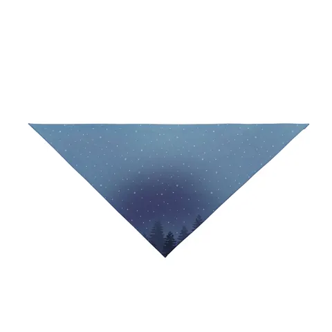 Winter Pine Tree Silhouettes Pet Bandana — front view
