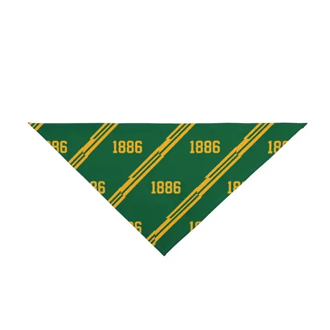 Kentucky State 1886 Green & Gold Pet Bandana — front view