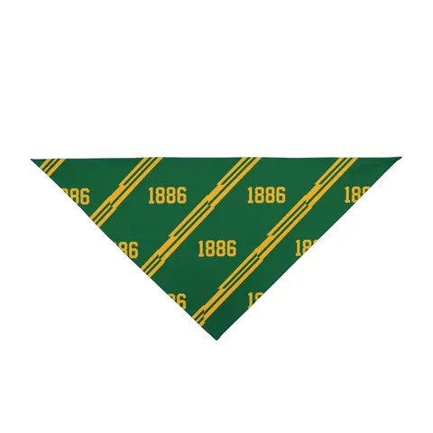 Kentucky State 1886 Green & Gold Pet Bandana — front view