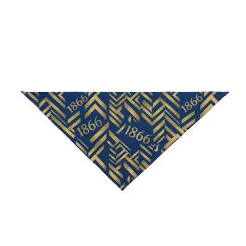 Lincoln (MO) 1866 Blue & Gold Pet Bandana — front view