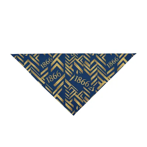 Lincoln (MO) 1866 Blue & Gold Pet Bandana — front view