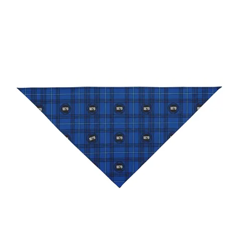 Livingstone 1879 Blue & Black Pet Bandana — front view