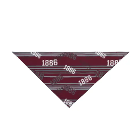 UMES 1886 Maroon & Grey Pet Bandana — front view