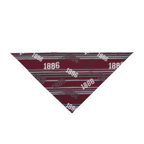 UMES 1886 Maroon & Grey Pet Bandana — front view
