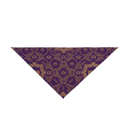 Miles 1898 Purple & Gold Pet Bandana — front view
