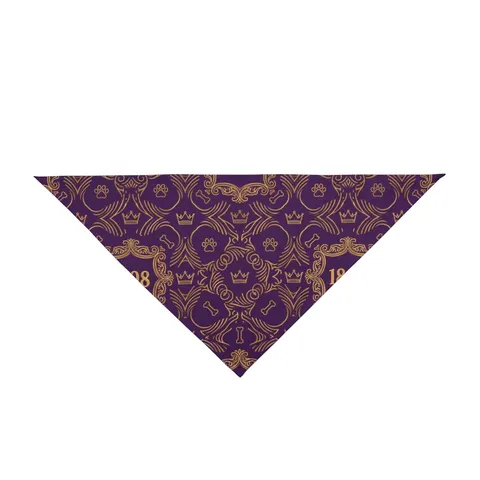 Miles 1898 Purple & Gold Pet Bandana — front view