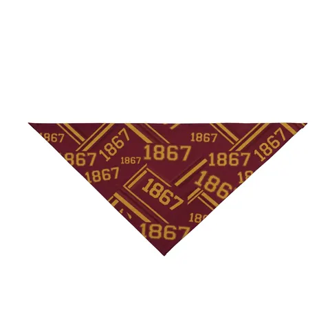 Morehouse 1867 Maroon & Gold Classic Pet Bandana — front view