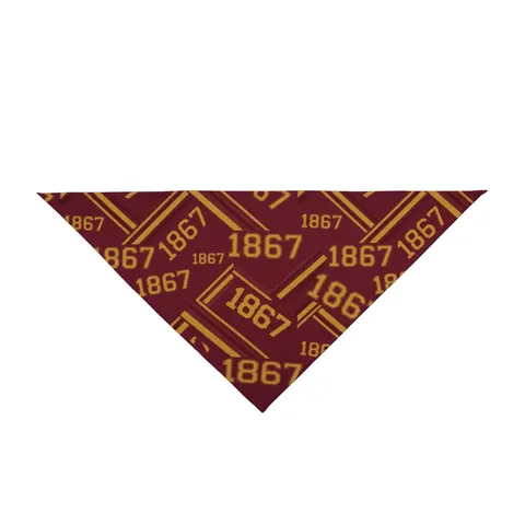 Morehouse 1867 Maroon & Gold Classic Pet Bandana — front view