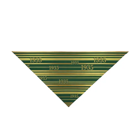Norfolk State 1935 Green & Gold Pet Bandana — front view