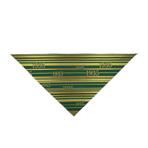 Norfolk State 1935 Green & Gold Pet Bandana — front view