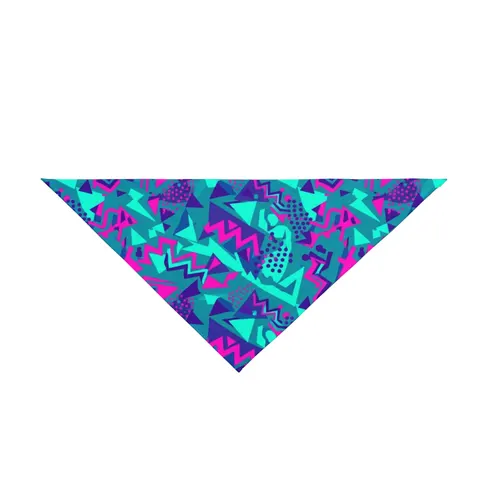 90s Memphis Pattern Pet Bandana — front view