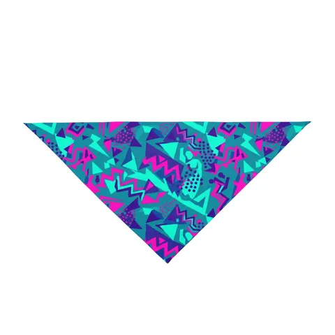 90s Memphis Pattern Pet Bandana — front view