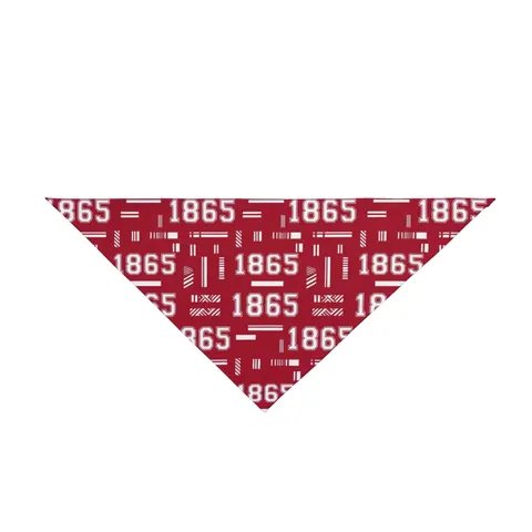 Shaw 1865 Crimson & White Pet Bandana — front view
