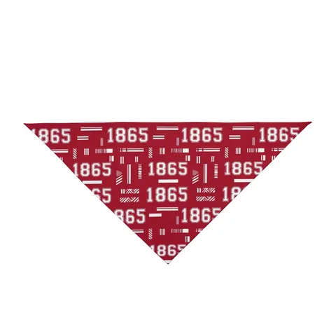 Shaw 1865 Crimson & White Pet Bandana — front view