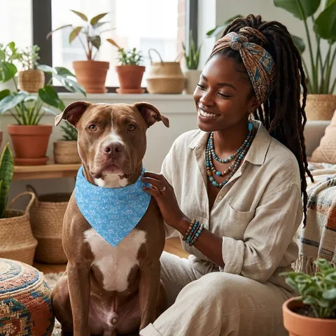 Spelman 1881 Sky Blue Elegance Pet Bandana